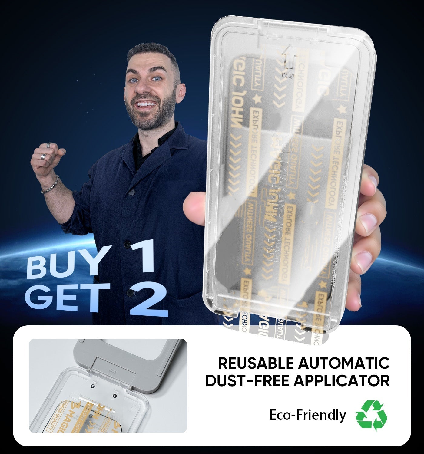 Final 3 Hours: 60%OFF🔥Upgraded Screen Protector - Automatic Dust Free Eco-Friendly Protection