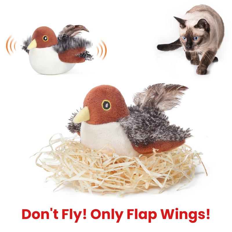🦅 Pawzioo™Flapping Bird Cat Toy – Realistic Chirping Sound, USB Rechargeable
