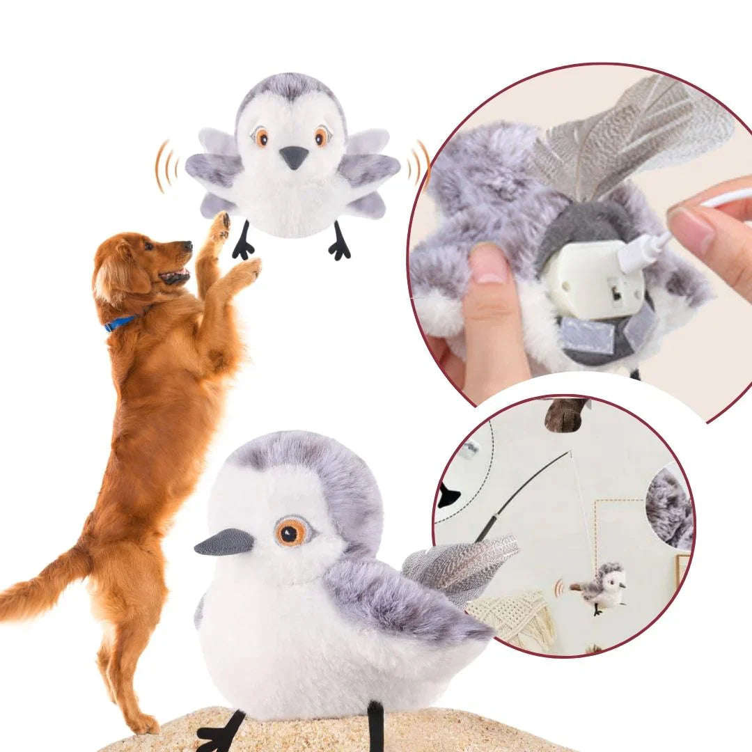 🦅 Pawzioo™Flapping Bird Cat Toy – Realistic Chirping Sound, USB Rechargeable