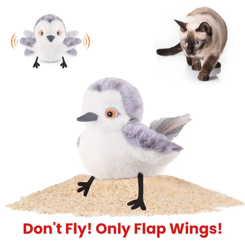🦅 Pawzioo™Flapping Bird Cat Toy – Realistic Chirping Sound, USB Rechargeable
