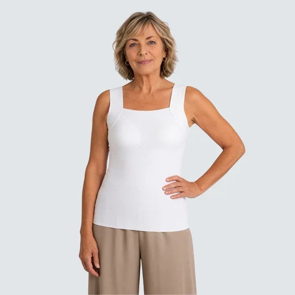 Built-In Bra Tank | Support in the front. Nothing wraps around your back