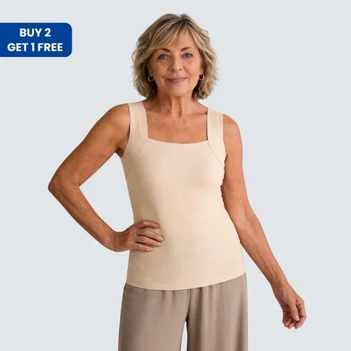Built-In Bra Tank | Support in the front. Nothing wraps around your back