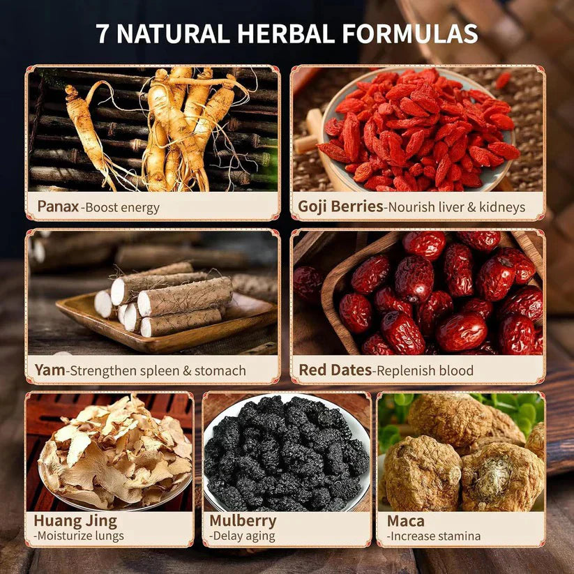 🌿Panax & Mulberry Herbal Tea🍵Boost Energy, Sleep Better, Support Kidneys