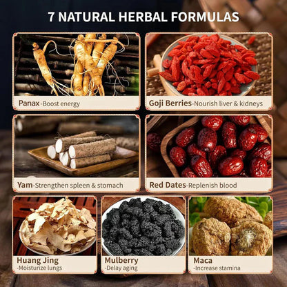 🌿Panax & Mulberry Herbal Tea🍵Boost Energy, Sleep Better, Support Kidneys