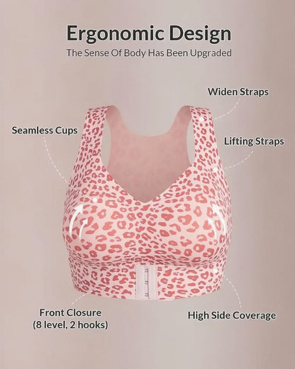 Cross Back Front Closure Wireless Posture Support Bra