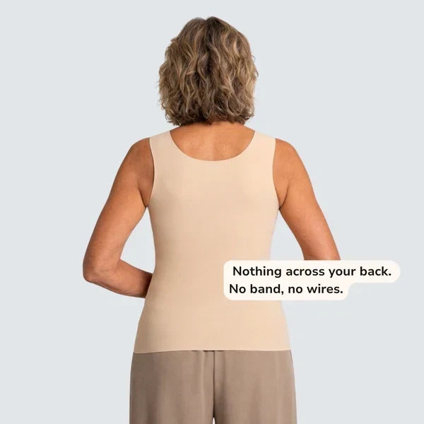 Built-In Bra Tank | Support in the front. Nothing wraps around your back