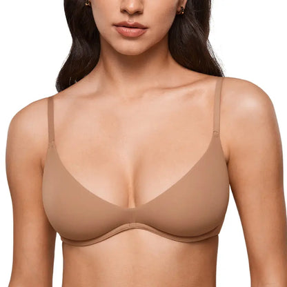 Women's NESLEMY Plus Plunge Bra - Unlined Underwire Sexy Demi Balconette Bras