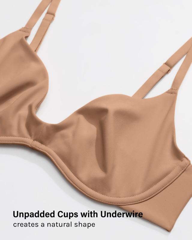 Women's NESLEMY Plus Plunge Bra - Unlined Underwire Sexy Demi Balconette Bras