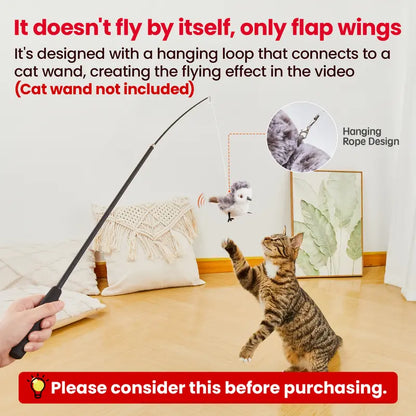 🦅 Pawzioo™Flapping Bird Cat Toy – Realistic Chirping Sound, USB Rechargeable