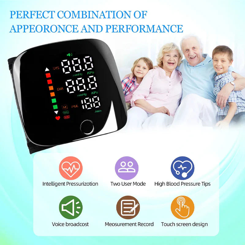 Final 3 Hours: 70%OFF🔥Wrist Blood Pressure Monitor – LED Touch Screen & Adjustable Fit