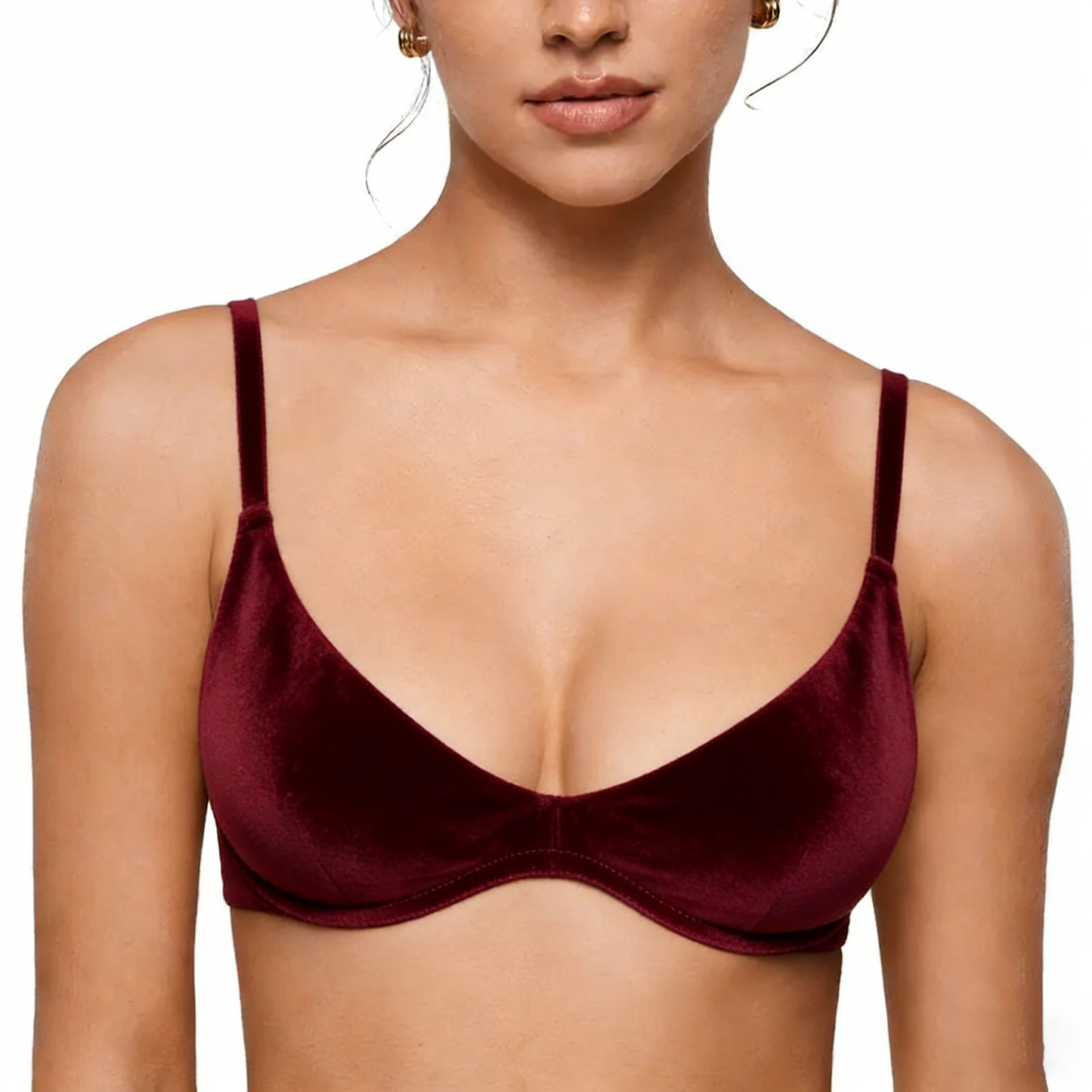 Women's NESLEMY Plus Plunge Bra - Unlined Underwire Sexy Demi Balconette Bras