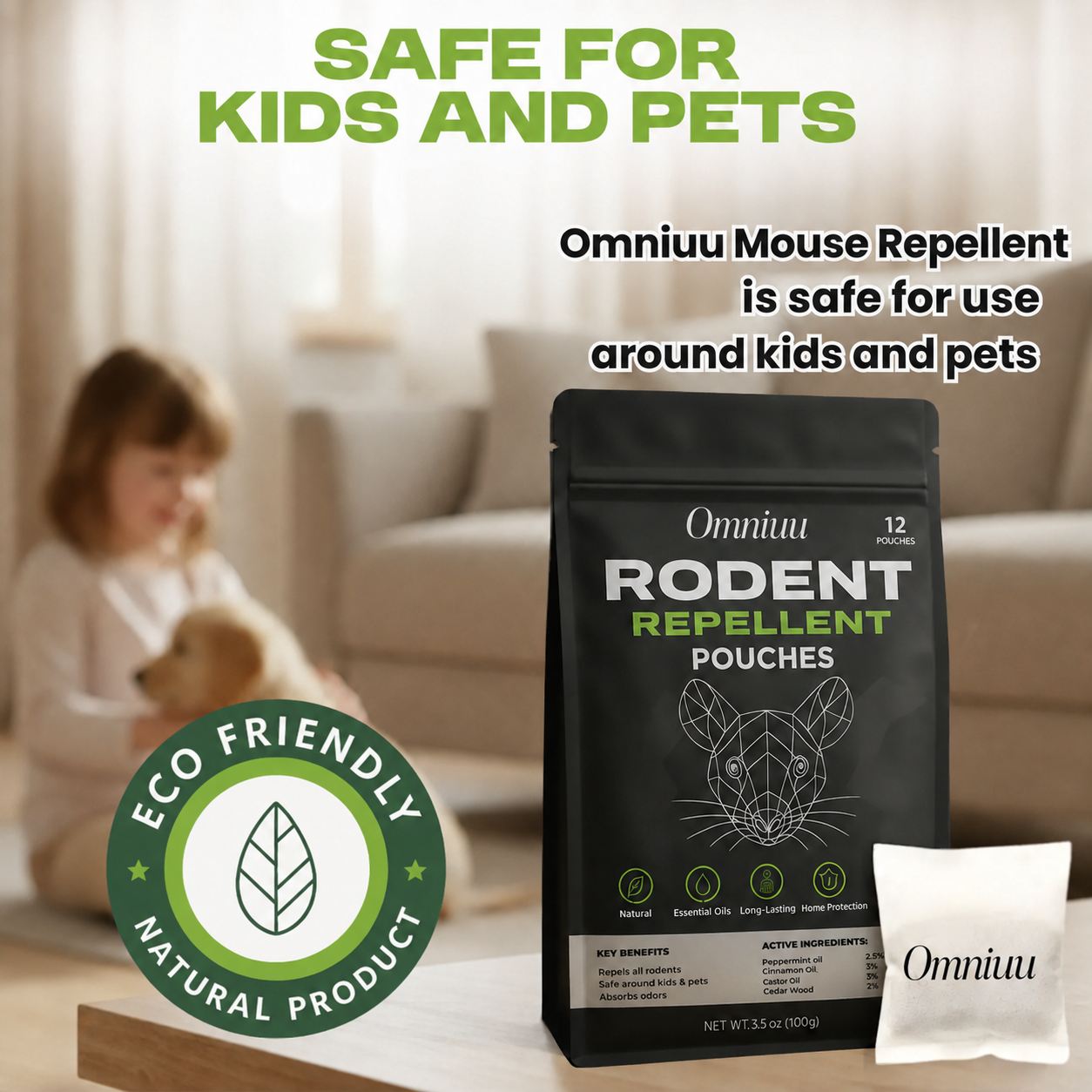 Omniuu® Natural Rodent Repellent Pouches