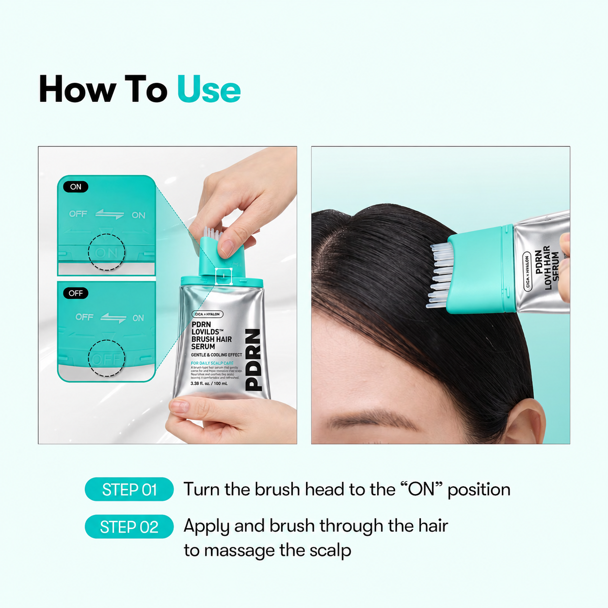 LOVILDS™ PDRN Brush Hair Serum – Fuller-Looking Hair, Stronger Roots & Scalp Renewal