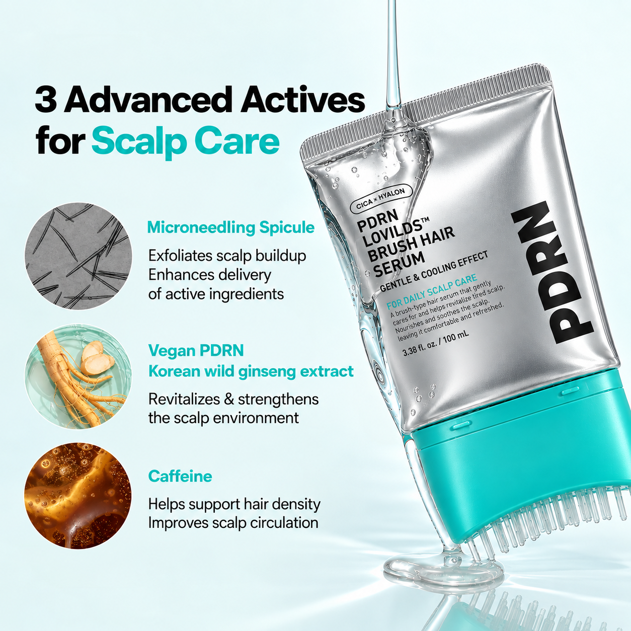 LOVILDS™ PDRN Brush Hair Serum – Fuller-Looking Hair, Stronger Roots & Scalp Renewal