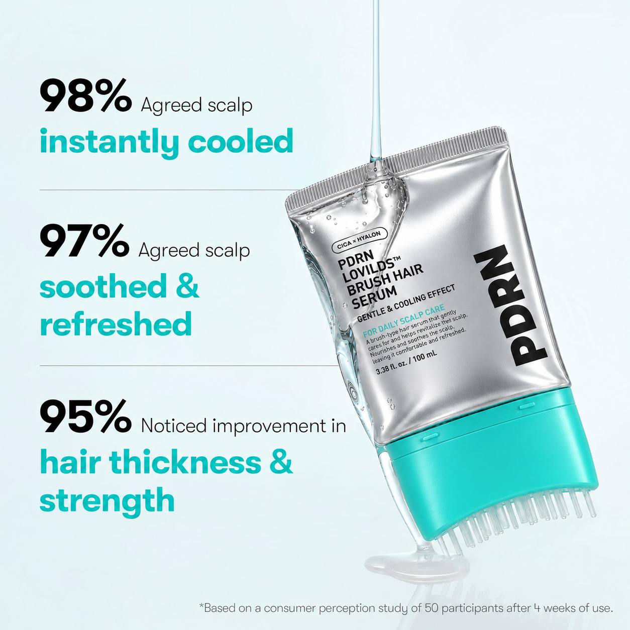 LOVILDS™ PDRN Brush Hair Serum – Fuller-Looking Hair, Stronger Roots & Scalp Renewal
