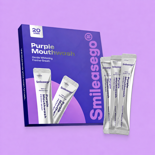 Smileasego® Purple Mouthwash — 30-Second Color-Correcting Smile Brightener for Fresher Breath