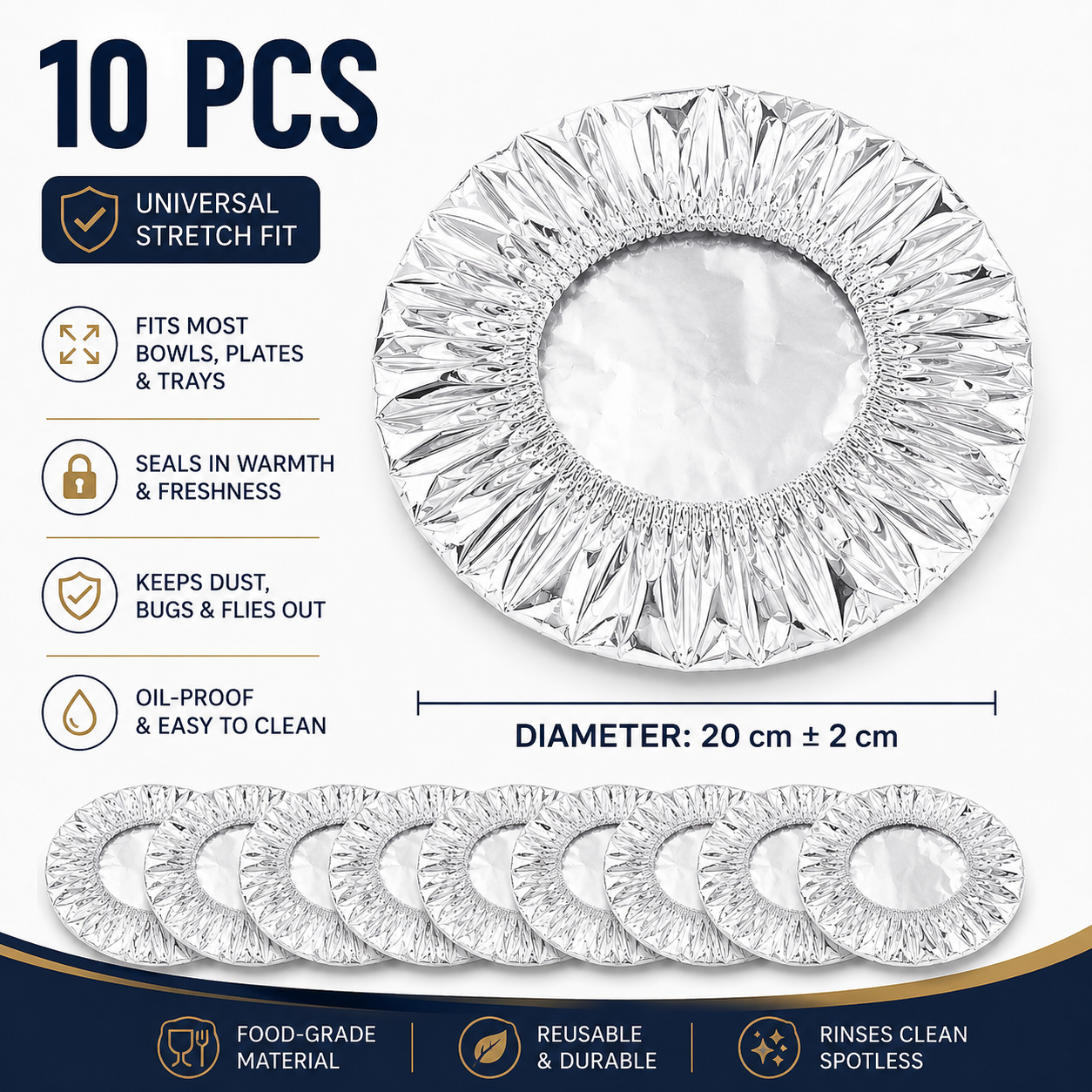 🧑‍🍳Insulated Aluminum Foil Food Cover – Locks In Heat & Freshness