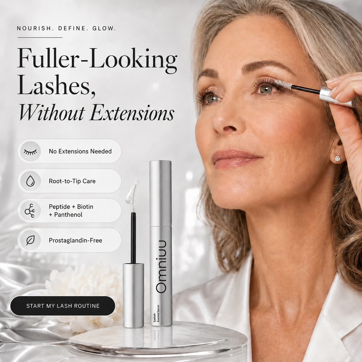 Omniuu™ Korean Eyelash Growth Serum — Fuller, Thicker-Looking Lashes in 2 Weeks