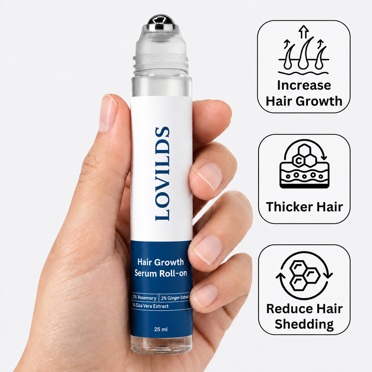 LOVILDS® Hair Growth Roll-On Serum — Combat Thinning & Promote Thicker, Fuller Hair