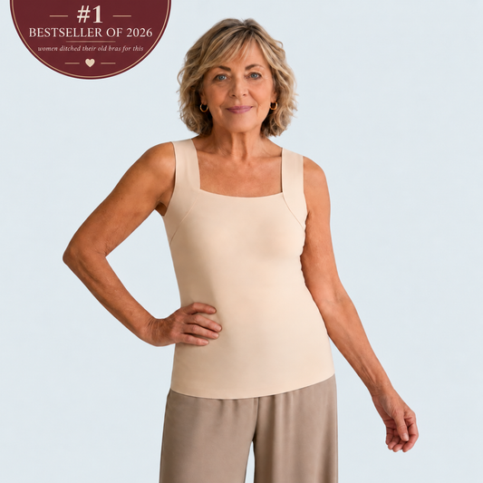 Built-In Bra Tank | Support in the front. Nothing wraps around your back