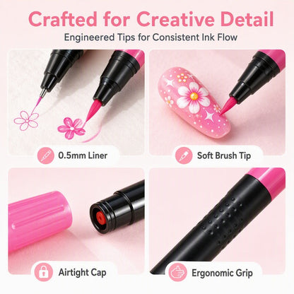 💅24‑Colors Dual‑Ended Nail Art Pens‑DIY Manicure Drawing Set🎁