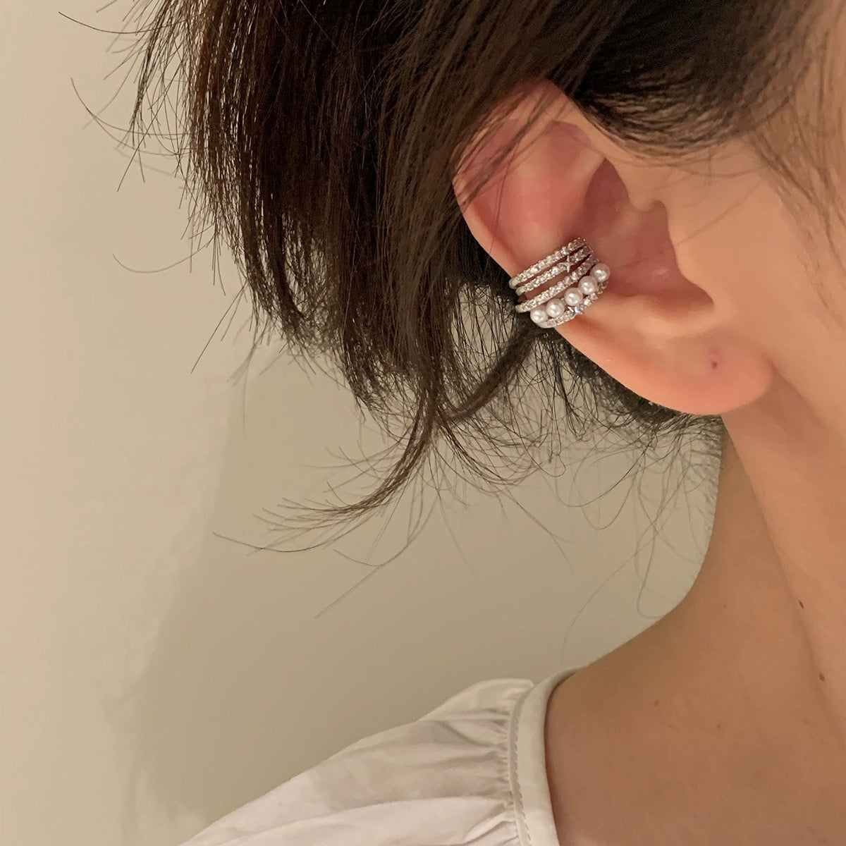 Lymphvity Auriculotherapy White Onyx EarCuff（Limited time discount 🔥 last day）