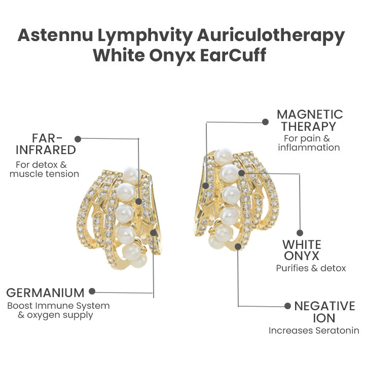 Lymphvity Auriculotherapy White Onyx EarCuff（Limited time discount 🔥 last day）